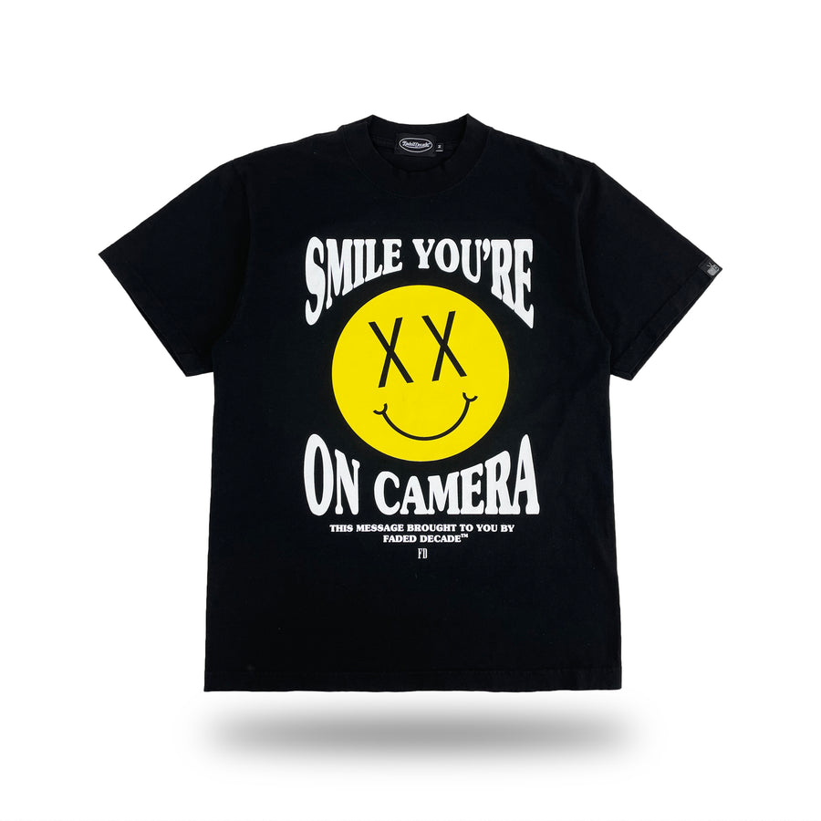 Smile You're On Camera! T-shirt - Black